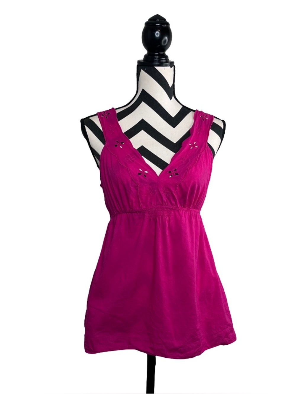 Old Navy Sz S Eyelet Y2K Fuchsia Babydoll Tank Top